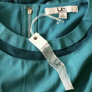 A-Line ModCloth Dress Teal Black Mesh Stripes with Cutouts by Ya Los Angeles thumbnail 6