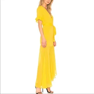 NWT Privacy Please Chiffon‎ Asymmetric Maci Dress in Yellow Size Small thumbnail 2