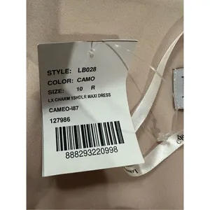 NWT LOVELY Shirred One-Shoulder Satin Trumpet Dress‎ sz 10 Cameo thumbnail 13