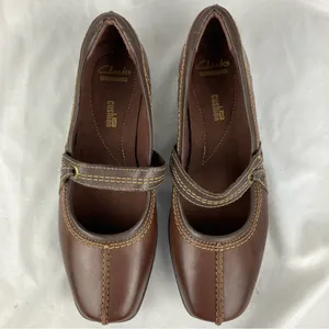 Clarks Collection Women's Hayden Maize Mary Jane Brown Leather Flats Sz 8.5 EUC thumbnail 5