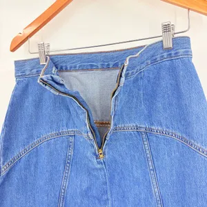 Old Navy Y2K Drapey Denim Midi Skirt Sz 6 Preppy Minimal 90s A Line Cottagecore thumbnail 6