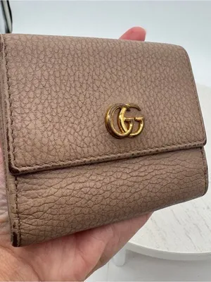 GUCCI GG Marmont dusty rose pebbled leather trifold compact Wallet thumbnail 5
