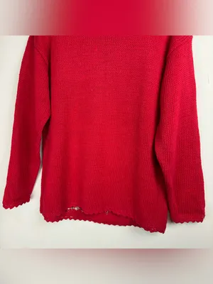 Vintage 90s Tiara International Red Christmas Sweater Sz Medium Teddy Bear Tree thumbnail 16