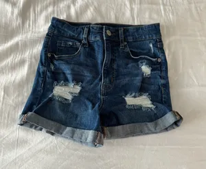 Medium Wash Seriously Stretchy Super High-Rise Midi Shorts thumbnail 1