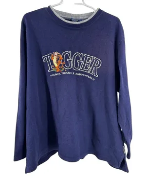 Pooh Disney fleece Tigger embroidered fleece pullover vintage plus size 26w/28w thumbnail 1