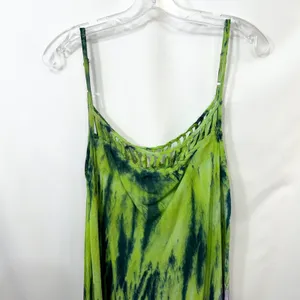Beach by Exist OS Midi Dress Tie Dye Handkerchief Green Purple Pink Rayon‎ 275 thumbnail 3