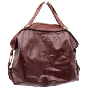 Unbranded Hobo Bag Womens OS Slouchy Burgundy Leather Large Zip Top Good thumbnail 3