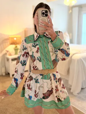 Green Floral Dress thumbnail 1