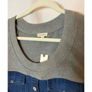 NWT Pilcro Anthropologie Oversized Denim Sweatshirt Twofer Swing Dress Womens XS thumbnail 7