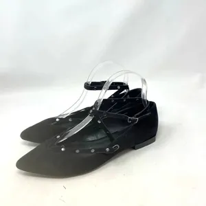 Rebecca Minkoff Faye Black Suede Studded‎ Pointed Toe Flats Size US 7.5 thumbnail 3