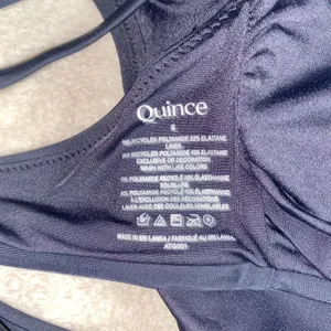 NWT Quince Black Italian V-Neck Bikini Swim Bathing Suit Top Women's Size Small thumbnail 6