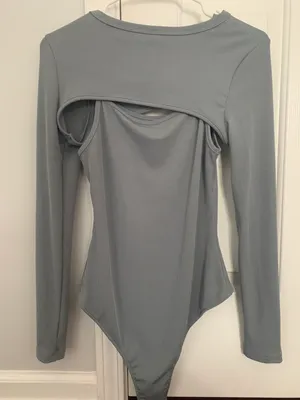 New Ribbed Knit Super Crop Top & Cami Bodysuit Size S thumbnail 6