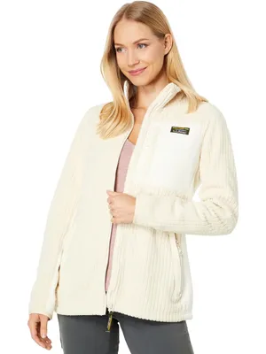 L.L. Bean Mountain Classic Windproof cream Fleece full zip up Jacket size XL thumbnail 1