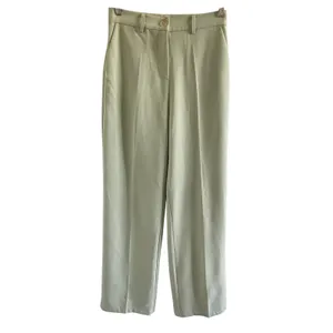 Motel Wide Leg Trousers XS Sage Green High Rise Pleated Pants thumbnail 3