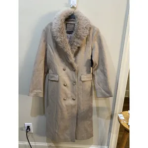 Love for Humanity the Maine Overcoat Faux Fur Collar Size Large Double Breasted thumbnail 2