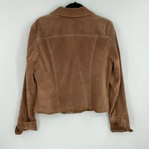 Live a Little Brown‎ Suede Moto Jacket Women's Size L Zip Front thumbnail 3