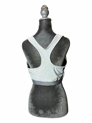 AVIA Heather Gray Cropped Athletic Sports Bra with Subtle Logo size XXL thumbnail 2