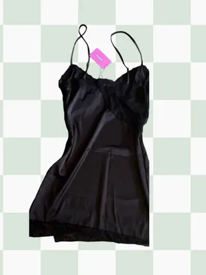 Edikted Asymmetric Lacey Satin Effect Mini Dress in black thumbnail 3