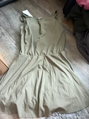 NWT Halara size L, draped backless, g-hook, 2-in-1 side pocket mini dress thumbnail 2