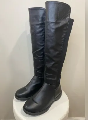 Wanted womens Black faux Leather Knee-High Boots thumbnail 1