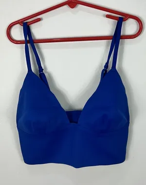 Free People Bralette Womens XS Longline Crop‎ Top Adjustable Straps Exotic Aqua thumbnail 1