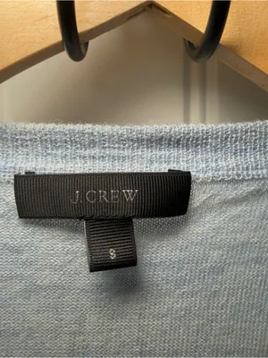 J. Crew Small Merino Wool Heather Blue Asymmetrical Sweater Soft Minimalist thumbnail 6