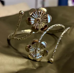 Beautiful Silver 2 Piece Floral Arm Cuffs thumbnail 1