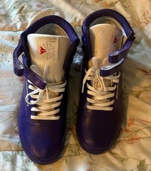 Reebok “Freestyle” Classic Purple and White High-Tops thumbnail 1
