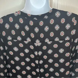 Old Navy Casual Floral Medallion Print MicroPleat front Tshirt Dress Navy XS thumbnail 11