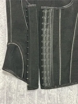 Black Waist Trainer Corset with Front Hook-and-Eye Closure — Size S thumbnail 3