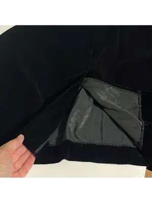Vintage Black Velvet Skirt Union Made Modest 90s 80s thumbnail 12