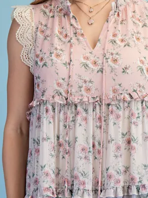 Vintage Floral Ruffled Tiered Midi Dress thumbnail 2