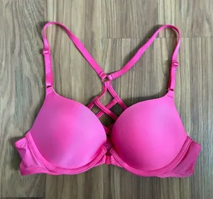 Victoria's Secret Pink Front-Close Push-Up Bra with Strappy Cage Back Size 34A thumbnail 1
