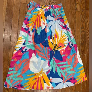 J. Crew Colorful Leaf Print A-Line Skirt thumbnail 9