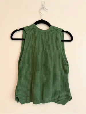 Aritzia Babaton Olive Green Sleeveless Ribbed Knit Tank Top Size Small thumbnail 5