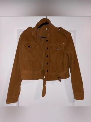Free People Everlyn Jacket Corduroy Utility Jacket Small Camel thumbnail 5