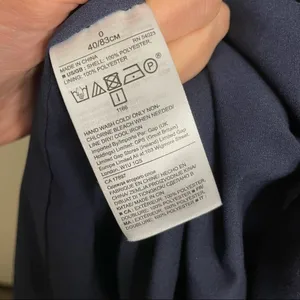 Banana‎ Republic curved hem laser cutout navy blue women’s semi formal dress thumbnail 6