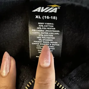 avia Women’s Black Quarter Zip extra large pockets drawstring collared gym thumbnail 2