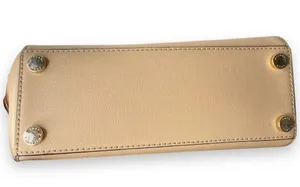 Michael Kors | Mott Beige Leather Top Handle Satchel Crossbody Gold Hardware thumbnail 10