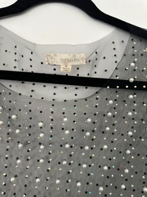 Boutique Rhinestone and Pearl Mesh Dress thumbnail 3