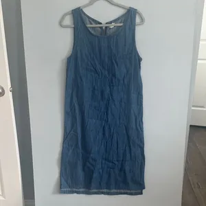 Forever 21 Womens Shift Dress Blue Chambray Denim Pocket Small thumbnail 2