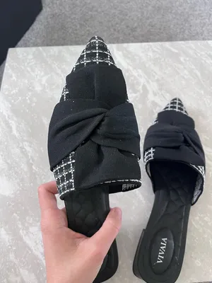 VIVAIA Black and White Mules- Size 41.5 thumbnail 5