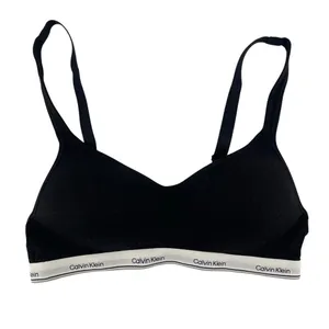 Calvin Klein Black Wireless Logo Band Bra thumbnail 2