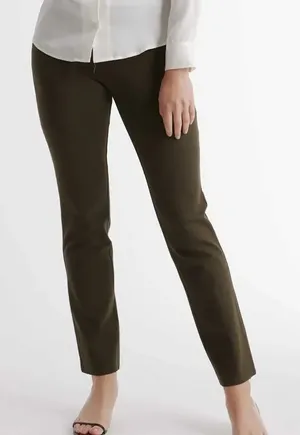 Quince Ultra-Stretch Ponte Straight Leg Pants in Olive Women’s Small P thumbnail 1
