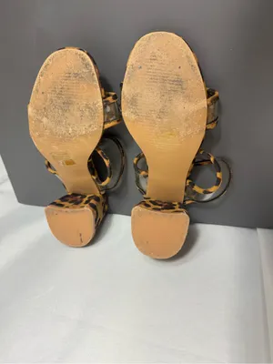 Boohoo Leopard Print Clear-Strap Slide Sandals chunky heel party size 4 thumbnail 8