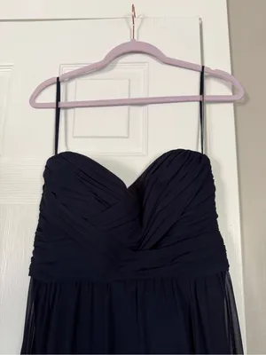 Amsale Navy Blue Long Maxi Gown Dress thumbnail 4