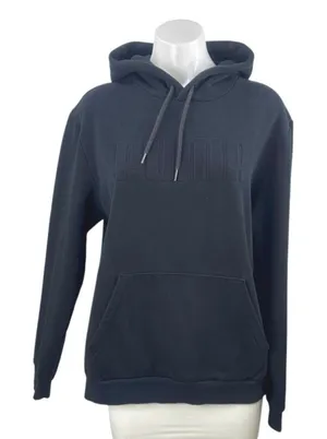 Puma Women's Black Logo Yoga Athletic Activewear Sweater Hoodie Sweatshirt Top M thumbnail 1