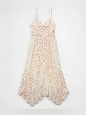 American eagle Floral Lace Trim Handkerchief Hem midi Sundress XXl thumbnail 3