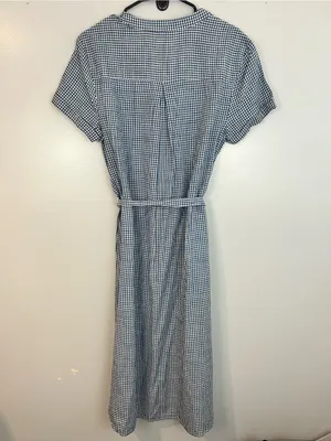 NWT Old Navy Blue/White Plaid Gingham Short Sleeve Tie Waist Shirt Dress Large thumbnail 8