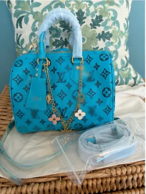 Blue handbag see description thumbnail 1